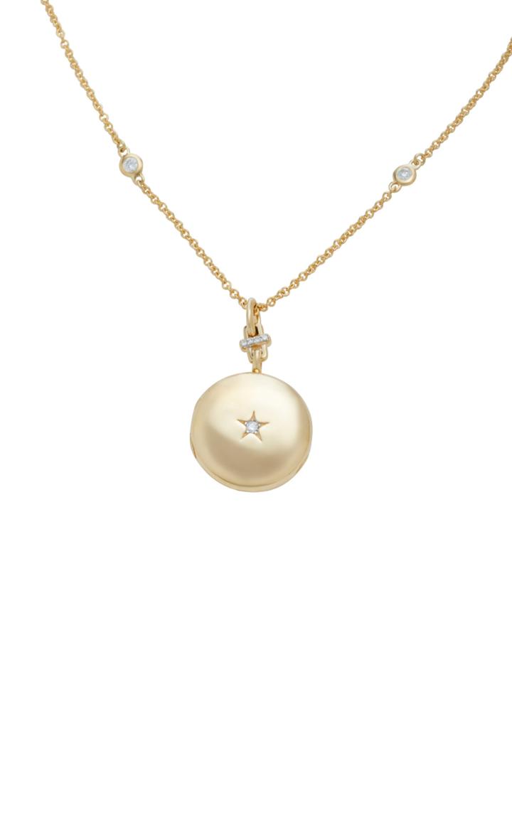 Monica Rich Kosann 18k Gold And Diamond Locket Necklace