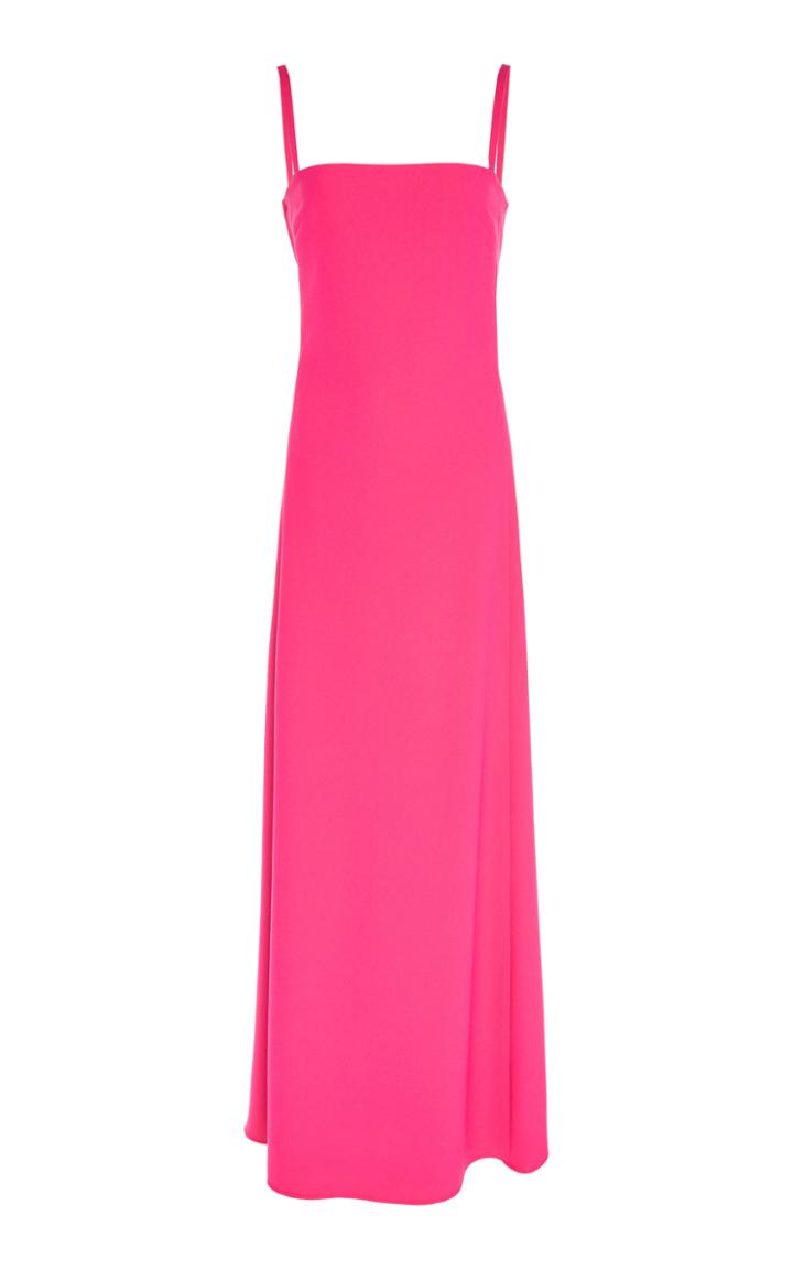 Carolina Herrera Open-back Crepe Column Gown