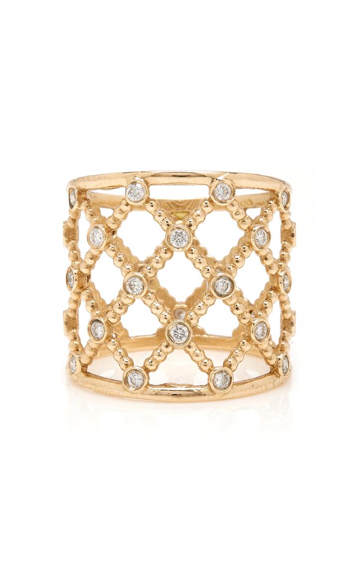 Sophie Ratner 14k Gold Diamond Caged Ring
