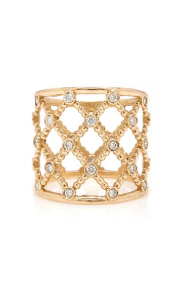 Sophie Ratner 14k Gold Diamond Caged Ring