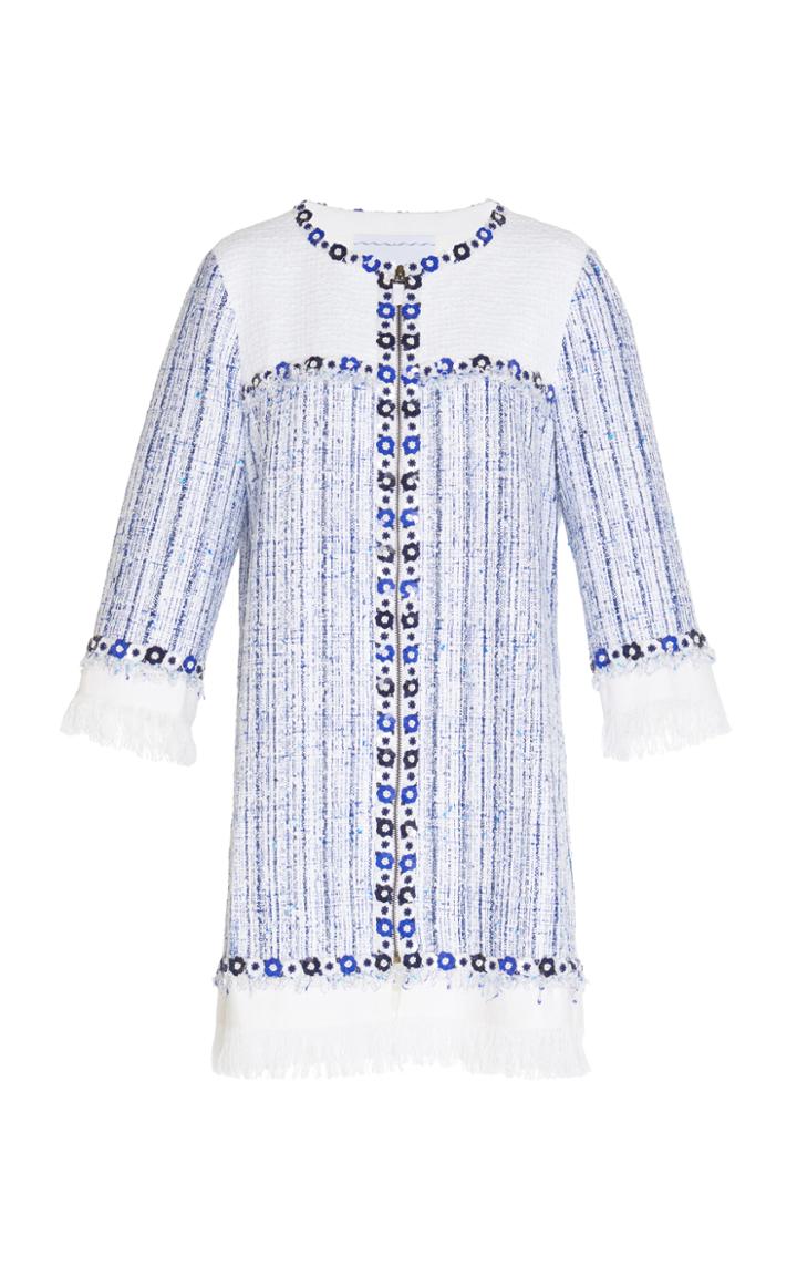 Andrew Gn Tweed Floral Embellished Jacket