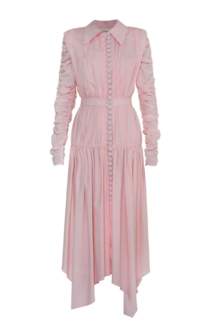 Lado Bokuchava Ruched Sleeve Draped Midi Dress