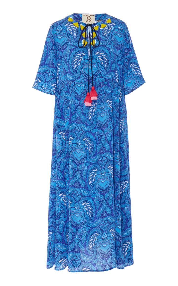Figue Didion Printed Silk Midi Dress