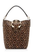 Jimmy Choo Madeline Leopard-print Pony Hair Bucket Bag