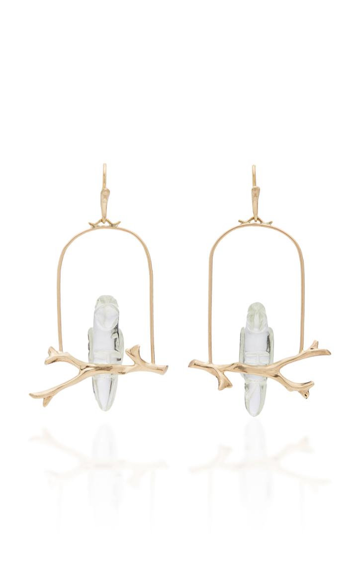 Annette Ferdinandsen M'o Exclusive: Green Amethyst Parrot Amazon Earrings