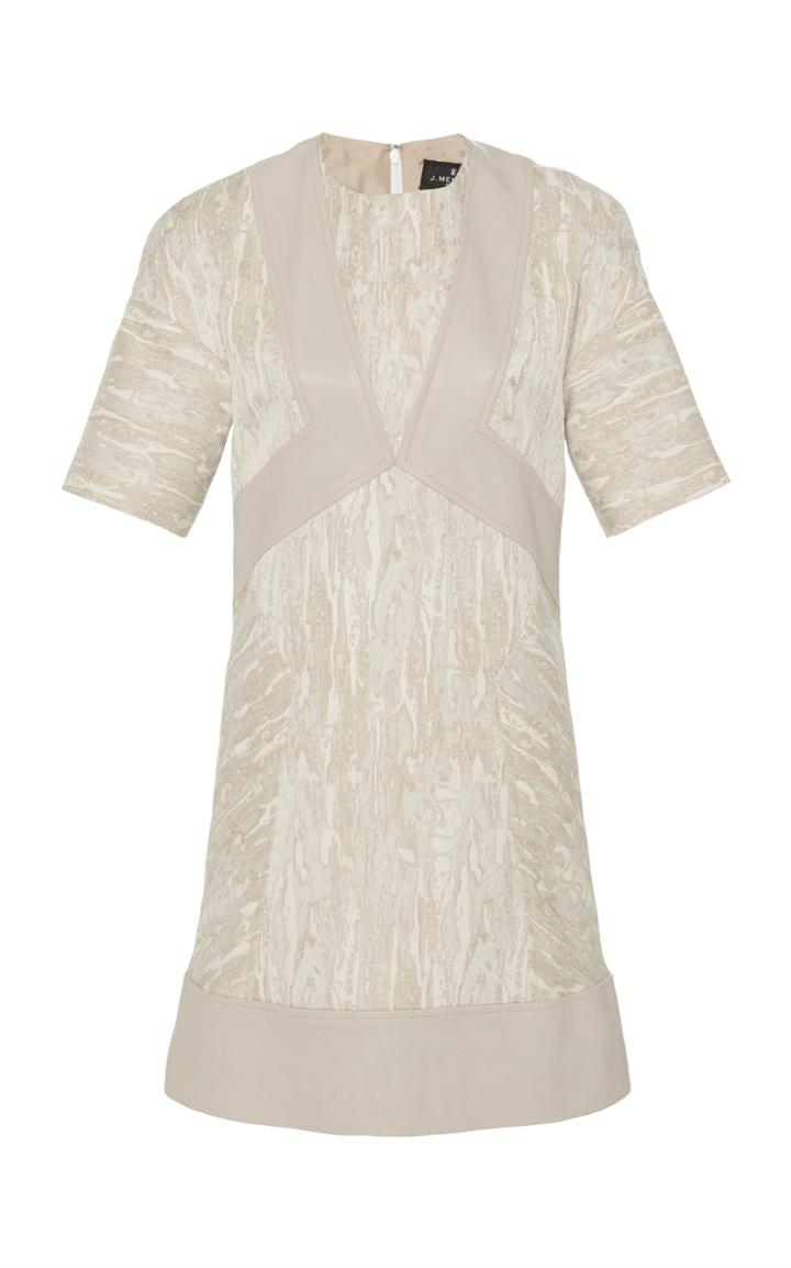 J. Mendel Leather Paneled Mini Dress