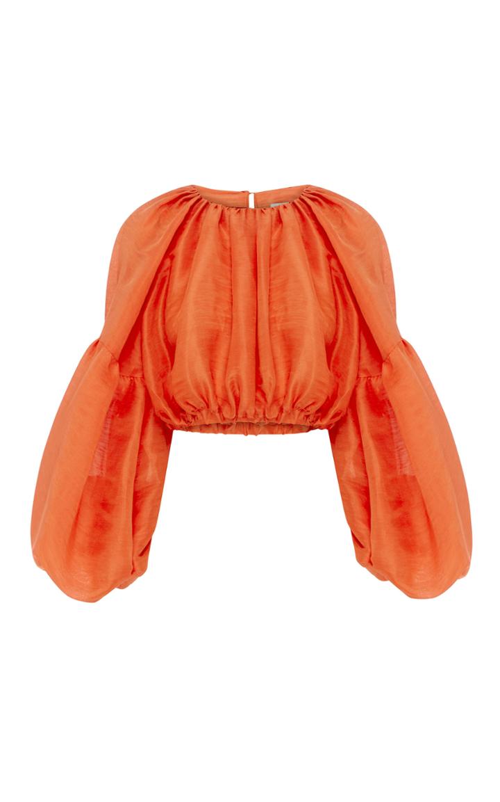 Aje Eucalypt Cropped Cotton-taffeta Top