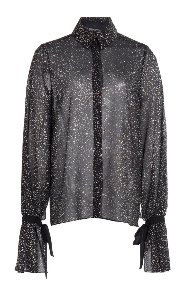 Moda Operandi Galvan Cosmos Glittered Organza Shirt