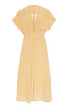 Moda Operandi Rebecca Vallance Rosette Silk Midi Dress Size: 4