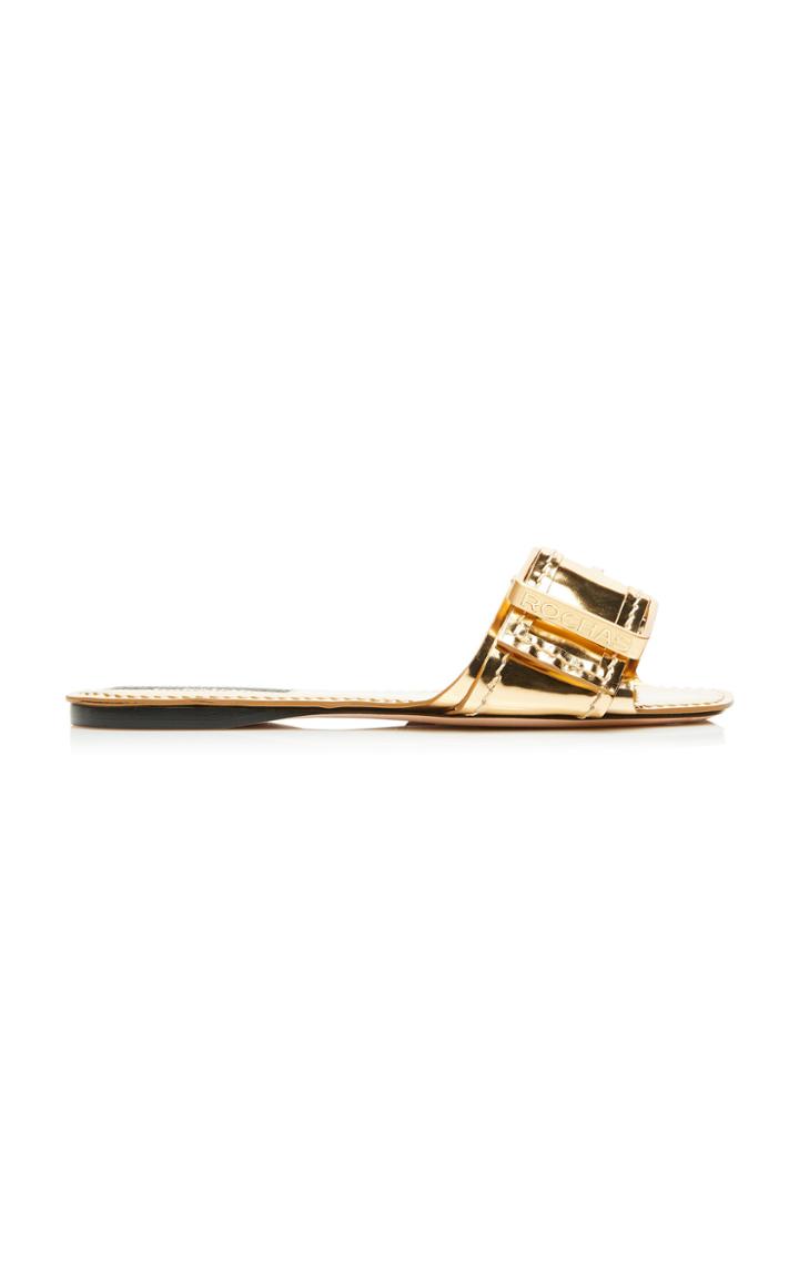 Rochas Metallic Buckle Slides