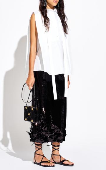 Moda Operandi Valentino Floral-appliqued Sequined Midi Skirt