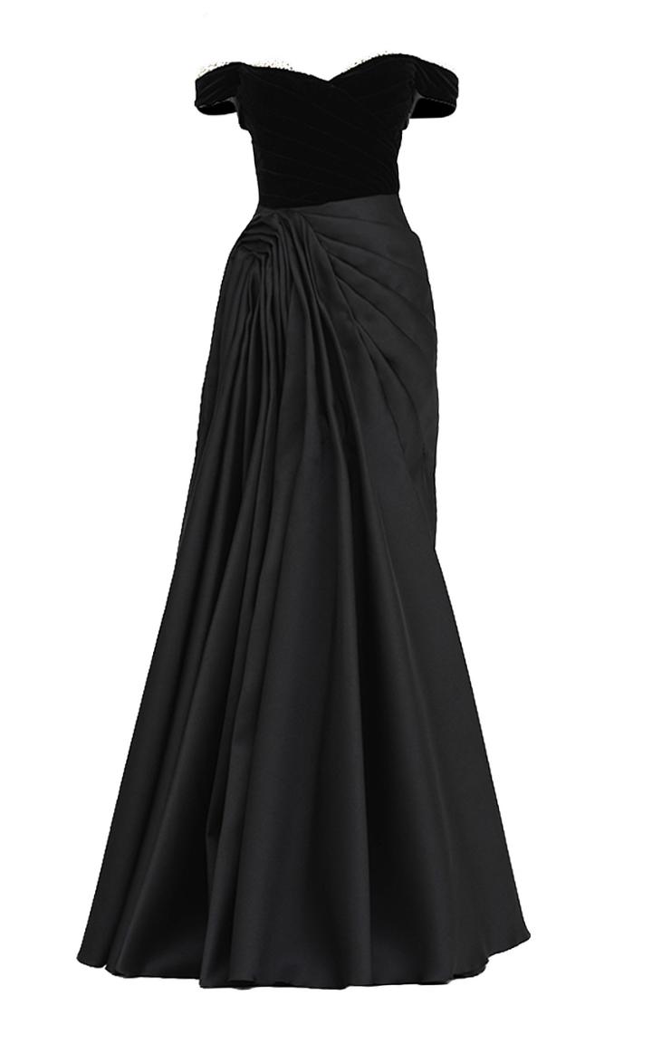 Mark Bumgarner Bella Off-the-shoulder Gown