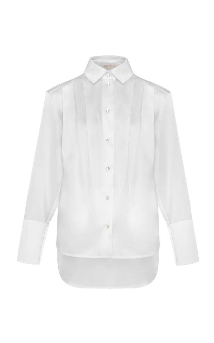 Moda Operandi Matriel Draped Silk-satin Shirt