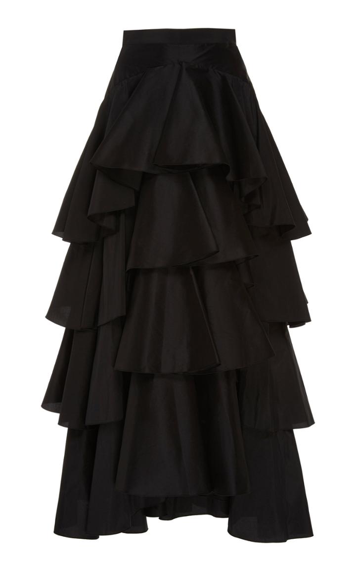 Giambattista Valli Tiered Taffeta Maxi Skirt