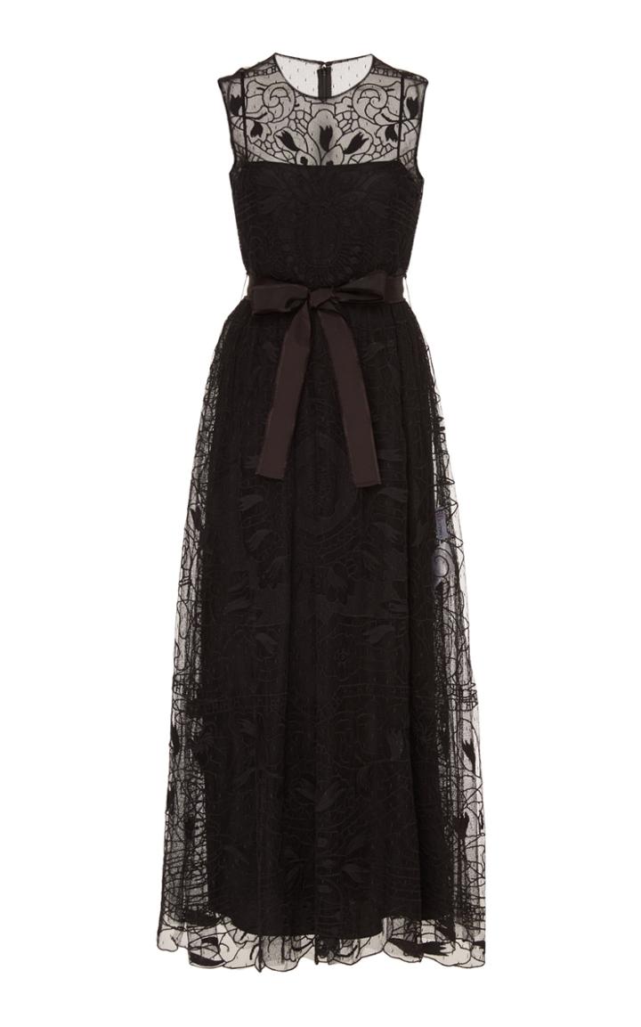 Moda Operandi Red Valentino Bow-detailed Embroidered Tulle Dress Size: 36