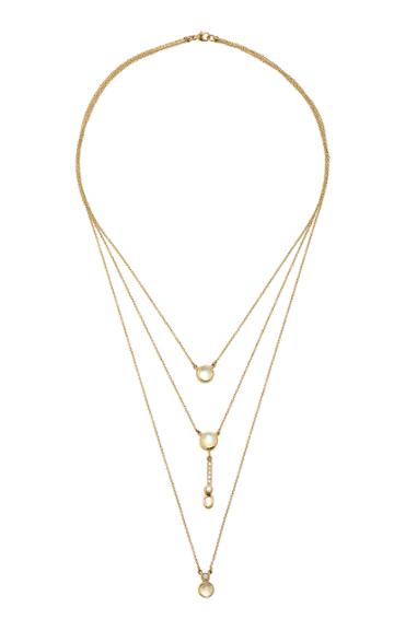 Katey Walker 18k Gold Rainbow Moonstone And Diamond Necklace