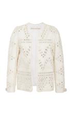 Alix Of Bohemia Jasmine Studded Silk And Cotton-blend Jacket