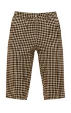 Mach & Mach Brown Colored Check Shorts