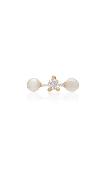 Delfina Delettrez Convertible 18k Gold, Diamond And Pearl Earring