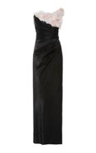 Moda Operandi Pamella Roland Floral-embellished One-shoulder Satin Dress Size: 0