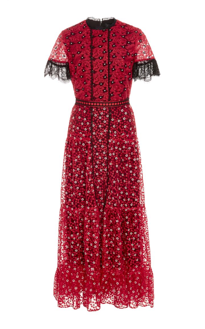 Saloni Andie Teired Midi Dress