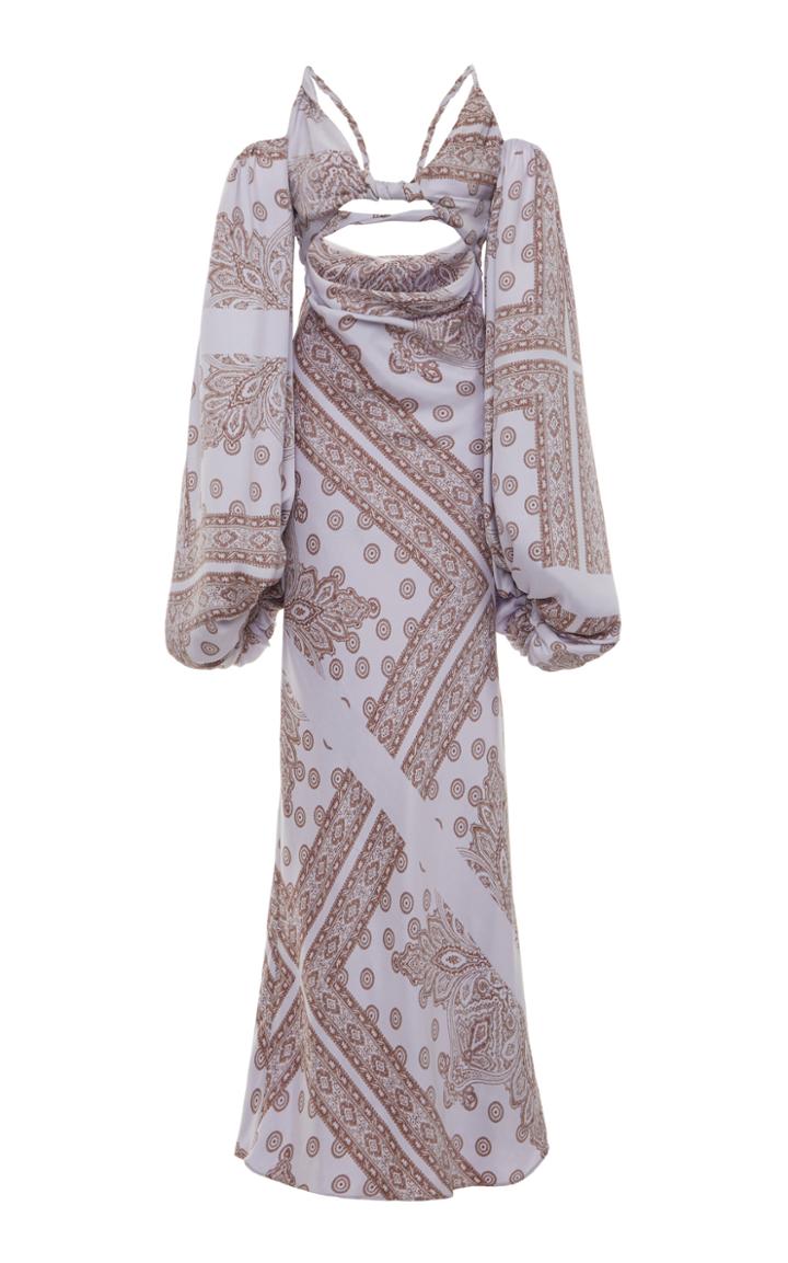Moda Operandi Attico Open-front Printed Maxi Dress