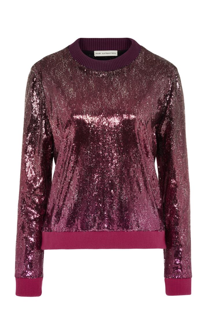 Mary Katrantzou Magpie Long Sleeve Sequin Top