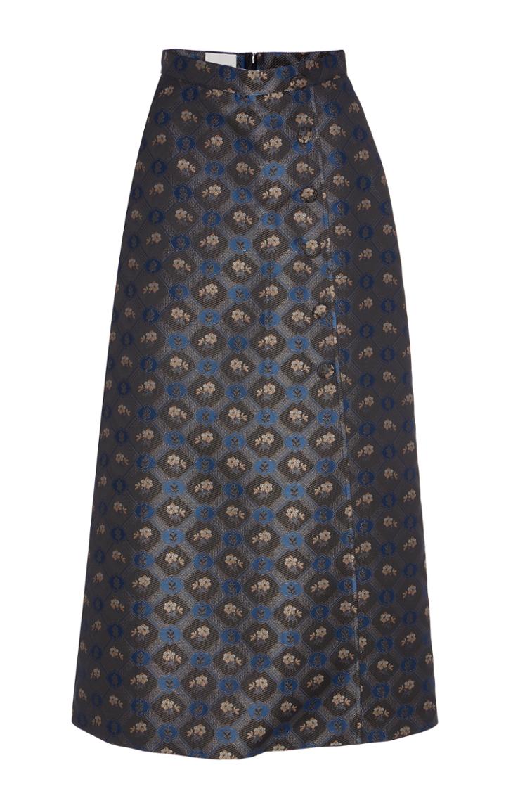 Giuseppe Di Morabito Floral Geometric Jacquard Wrap Skirt