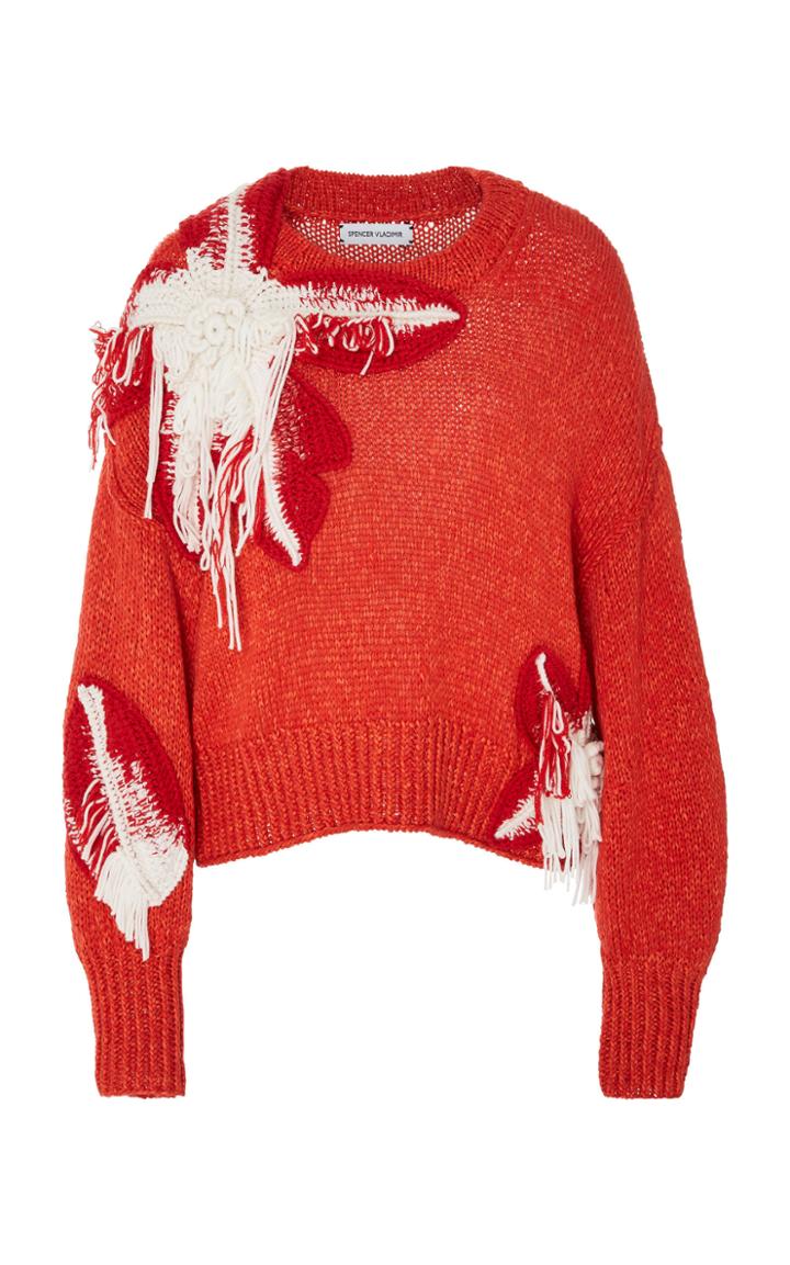 Spencer Vladimir Hibiscus Cashmere-blend Knit Sweater