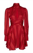 Alexis Hadiza High-necked Printed Silk Mini Dress
