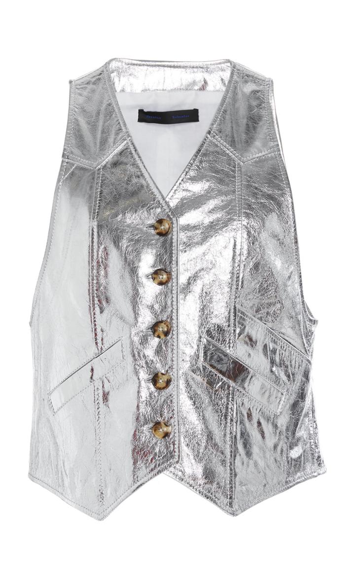 Proenza Schouler Fitted Metallic Leather Vest