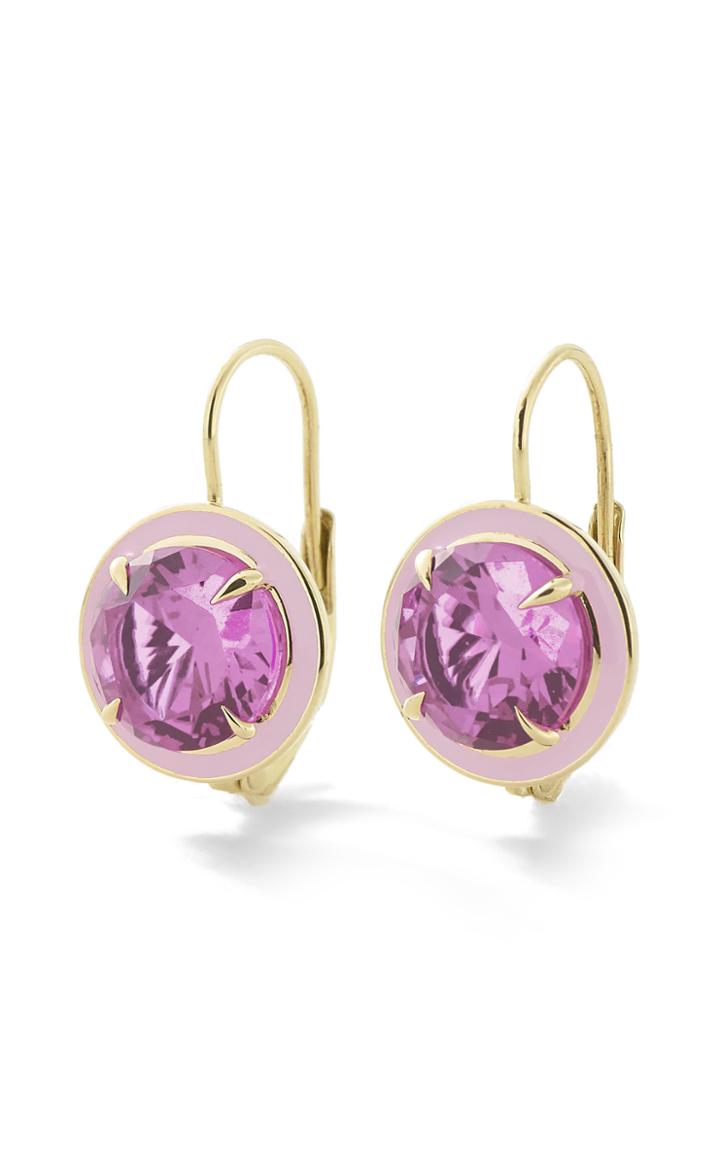 Moda Operandi Alison Lou Pink Sapphire Round Cocktail Earrings