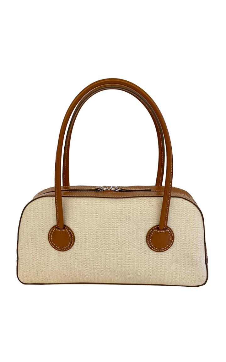 Moda Operandi Marge Sherwood Bessette Zipper Canvas And Leather Top Handle Bag