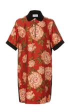 Salvatore Ferragamo Floral Printed Silk Shirt Dress