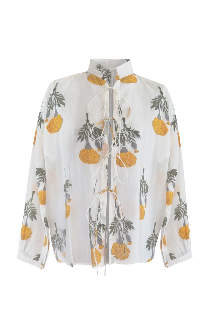 Moda Operandi Alix Of Bohemia Kiki Floral Cotton Tie-front Shirt