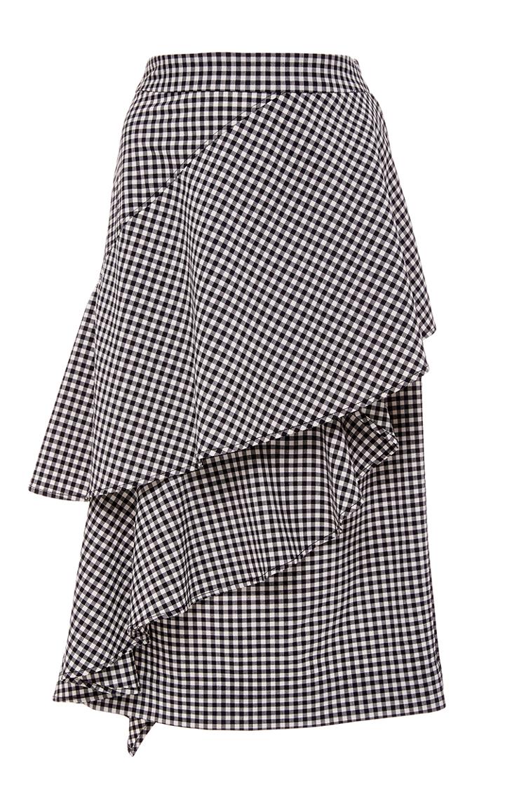 Marissa Webb Wanda Gingham Ruffle Skirt