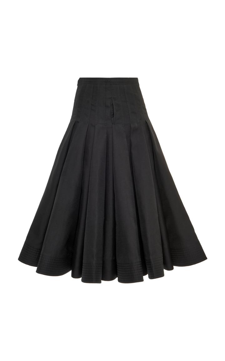 Moda Operandi Valentino Pleated Cotton-silk Skirt