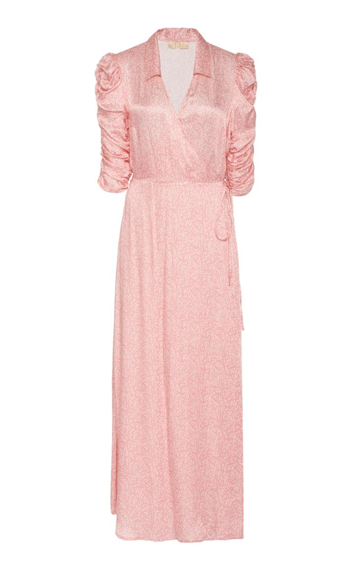 Bytimo Printed Satin Wrap Dress