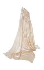 Oscar De La Renta One Shoulder Draped Gown With Train