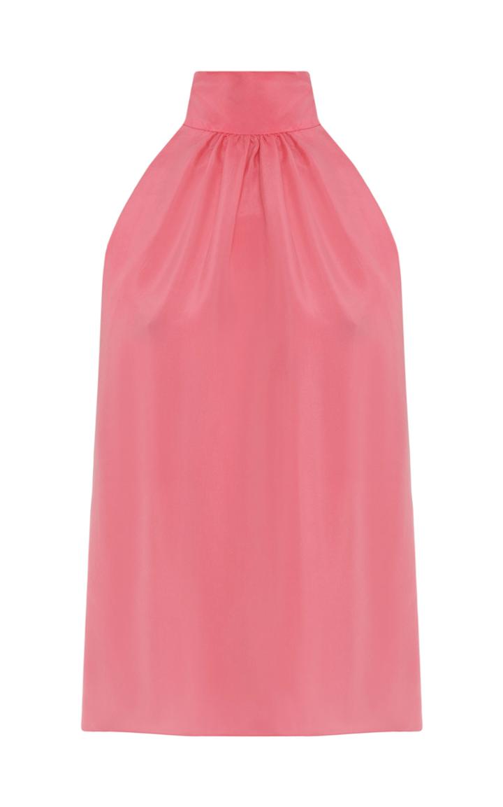 Moda Operandi George Keburia Juliette Pleated Crepe Halter Top