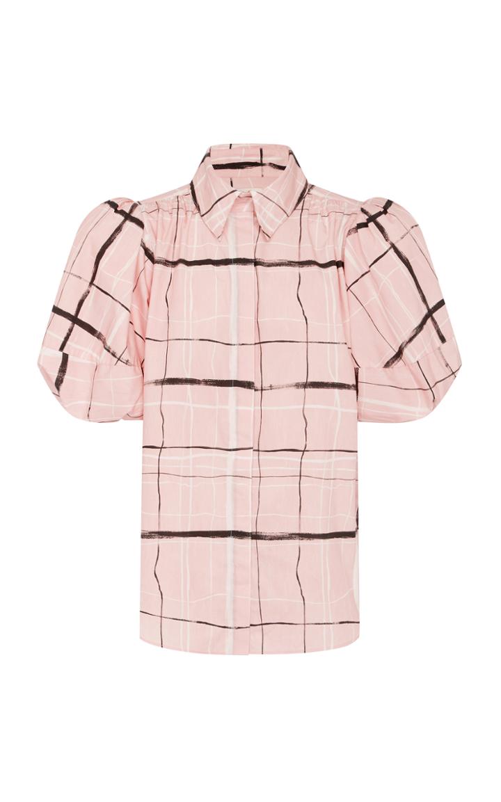 Moda Operandi Aje Mottled Cotton-plaid Shirt