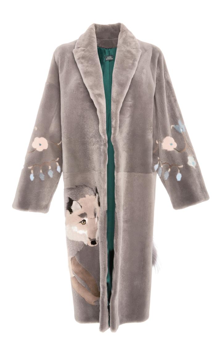 Alena Akhmadullina Fox Intarsia Mink Fur Jacket