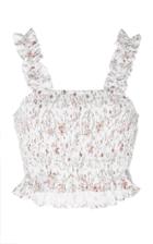 Sir The Label Haisley Smocked Linen Crop Top