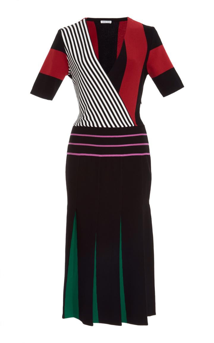 Tomas Maier Short Sleeve V Neck Dress
