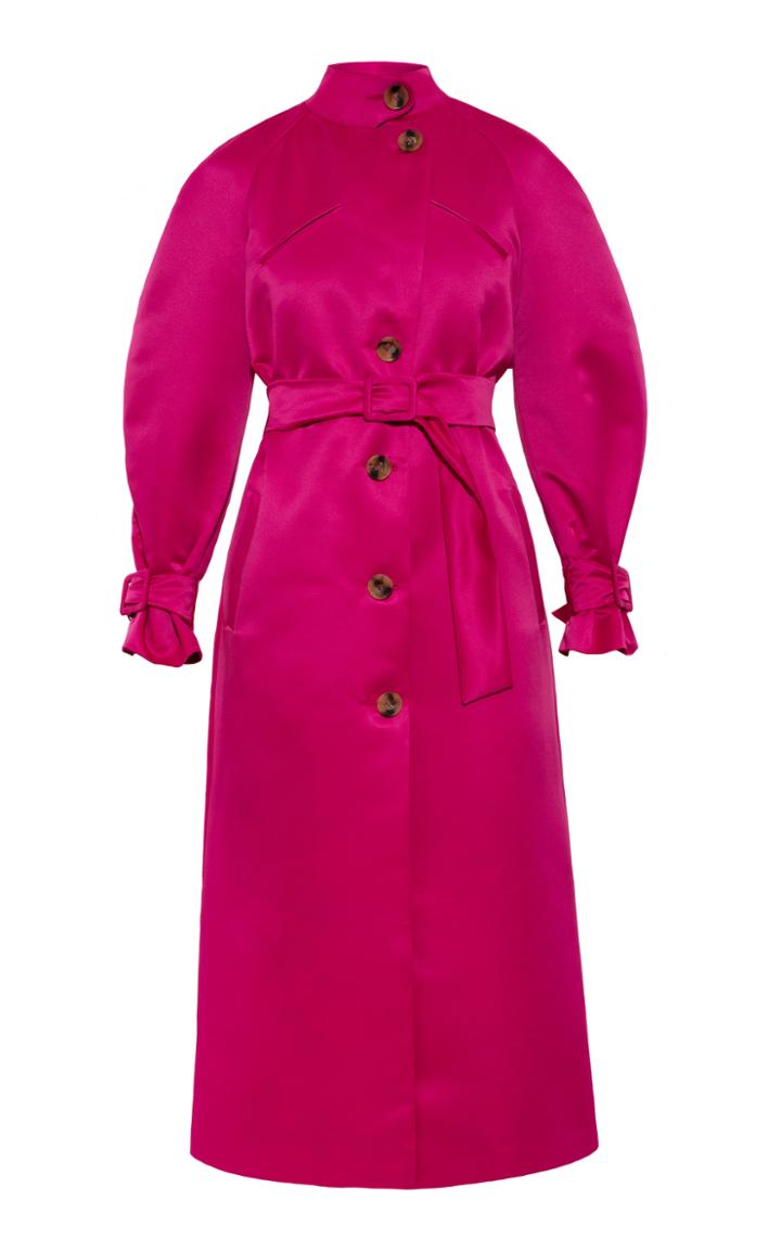Anna October Belted Satin Trenchcoat