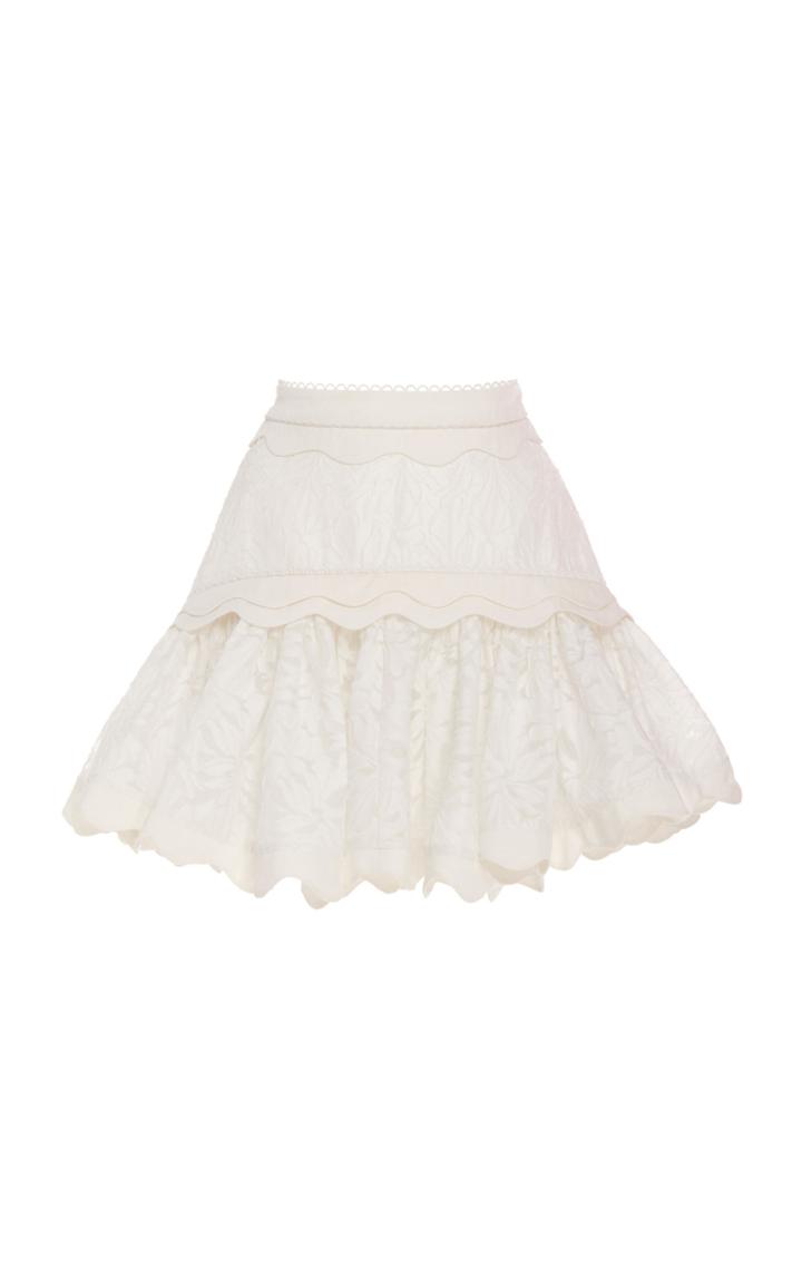 Acler Montana Scalloped Lace Mini Skirt Size: 2