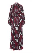 Carolina Herrera Puff Long Sleeve Crepe Shirt Gown