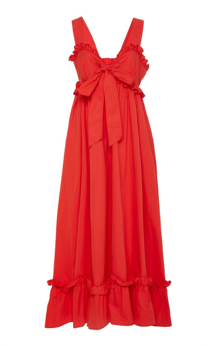 Thierry Colson Valentina Cotton Ruffled Maxi Dress