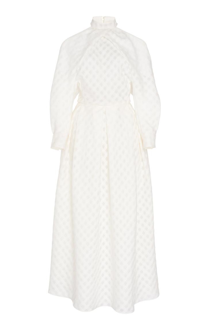 Ralph & Russo Cold-shoulder Grid Dress