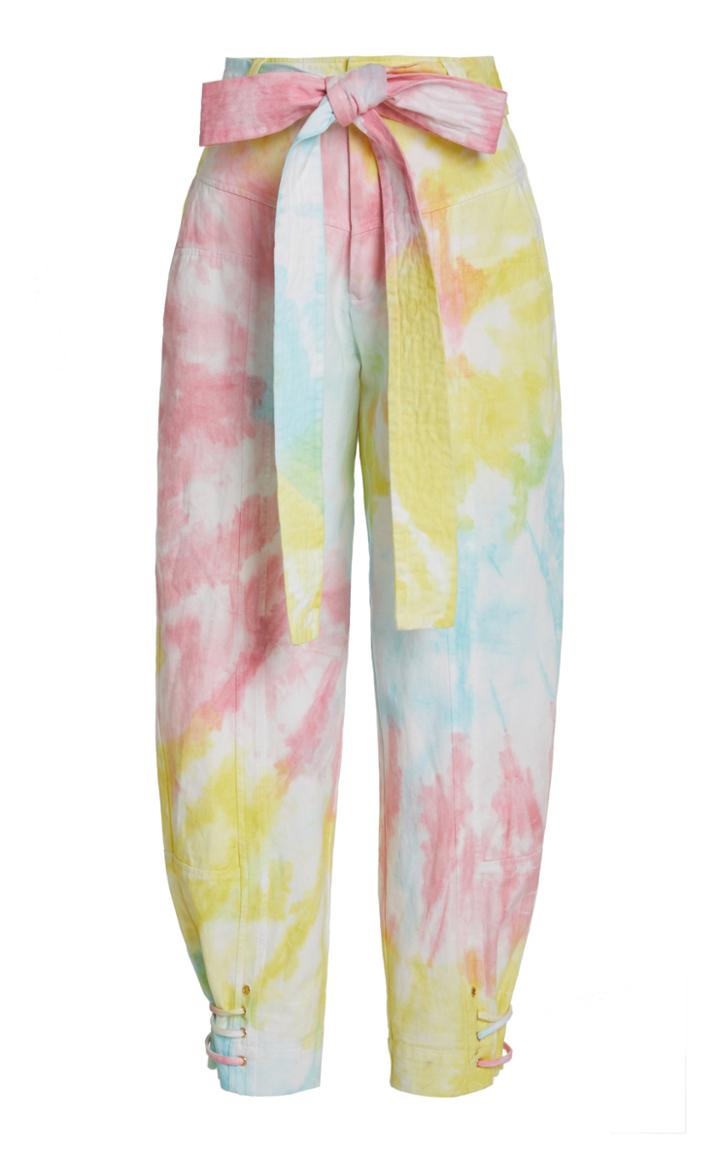 Moda Operandi Loveshackfancy Tao Cotton-twill Tapered Pants